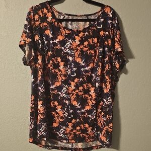 Livi Active Pink and Blue Floral Short Sleeve Top